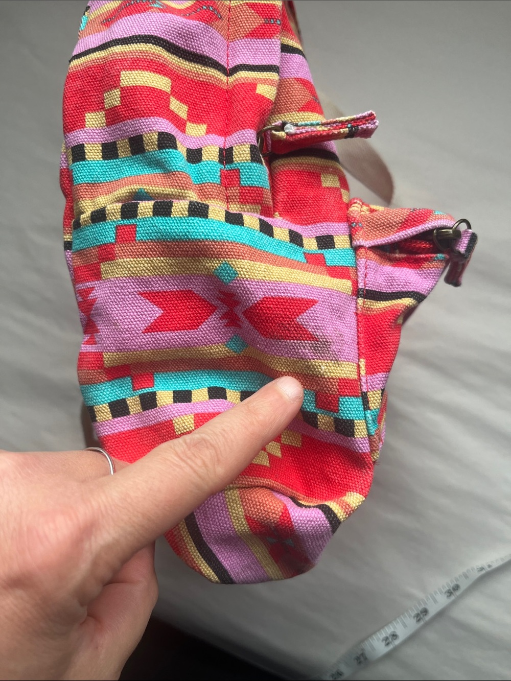 Billabong Pink & Red Aztec Mini Backpack with Cream Straps - Picture 9 of 9